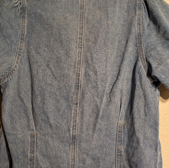 Denim Short Sleeve Button-Up Dress Pre-owned Size Small - Picture 14 of 15